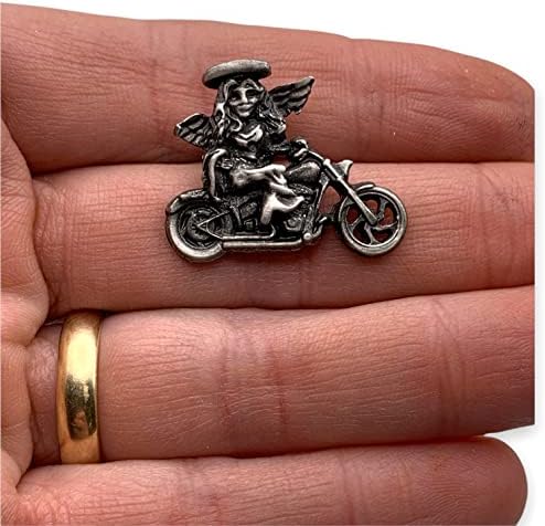 סיכת אופני אופנוע אופנועים על ידי StockPins - מושלמת לאופנוענים שרוצים מלאך אפוטרופוס.