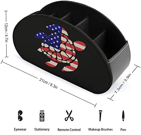 אמריקאי דגל ים צב מרחוק טלוויזיה שליטה מחזיק עור מפוצל תיבת אחסון ארגונית עם 5 תאים עבור שולחן העבודה משרד
