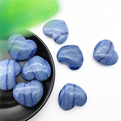 Binnanfang AC216 2 חתיכות כחול טבעי צורת לב צורת לב אבני צ'אקרה מגולפת רייקי ריפוי ריפוי אבנים טבעיות ומינרלים