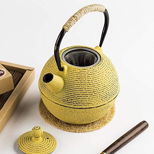 קומקום תה, קומקום ברזל יצוק יפני עם חומר נירוסטה, קומקום תה ברזל יצוק, קומקום ברזל עמיד מצופה בפנים אמייל