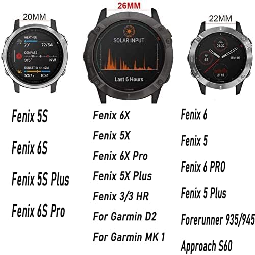 EEOM 26 22 20 ממ רצועת Watchband לרצועת Garmin Fenix ​​7 7x 7S צפה מהיר שחרור מהיר סיליקון Easyfit Strap Strap