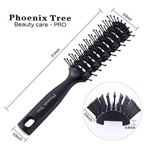 מברשת שיער של Phoenixtree Vent, מברשת אוורור של 9 שורות לגברים ונשים משמשים כדור אנטי-סטטי מברשת עיסוי עין, גברים