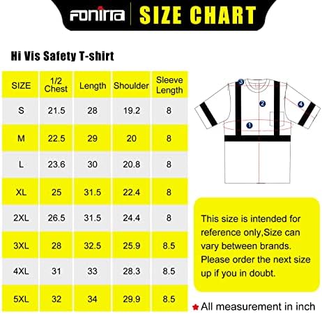 Fonirra 3 חבילות בטיחות נראות גבוהה נראות גבוהה לחולצות T לגברים עם שרוולים קצרים ANSI Class 2