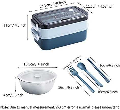 ערכת קופסאות ארוחת צהריים של Befoy Bento למבוגרים, מיכל אטום דליפה 3-in-2 הניתן לערימה עם קערת מרק של כלים לדיח כלים בבטיחות