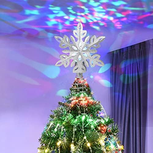 עץ חג המולד של Snowflake 3D Topper Topper Toppers מואר