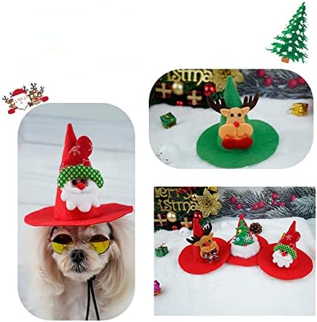 כובע חג המולד לחיות מחמד אדום ירוק פאון איש שלג זקן עץ חג המולד חג מולד שמח איש שלג קטן