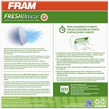 Fram Fresh Breeze Cand Filter מסנן אוויר עם סודה לשתייה של זרוע ופטיש, CF10735 עבור רכבי ג'נסיס ויונדאי נבחרים, לבן