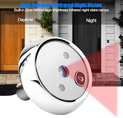 צופה דלת דיגיטלי, 3 אינץ 'TFT מסך LCD HD HD פעמון דלת חזותי חכם עם מצלמת ראיית לילה של 1MP IR, קל לשימוש, לאבטחת ביתי
