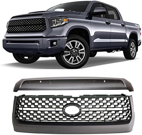 Ninte Toyota Tundra 2014-2021 ABS Front Central Extending Center עם מכסה המנוע של סורג שחור מט