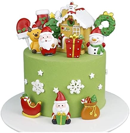 קישוטי חג המולד של פפוד סנטה קלאוס קישוט קישוט עוגת עוגת שרף קישוט חג המולד חמוד טופר עוגת איש שלג