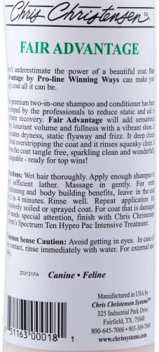 Chris Christensen Pro -Line Advantage Shampoo & Herence - Shampoo Premium נפח לכלבים - בנה גוף תוך מתן לחות - פורמולה