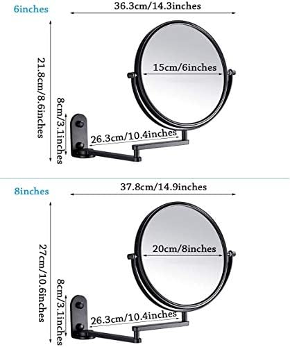 דו צדדי איפור מראה אמבטיה מראה הארכת 6/8 סנטימטרים קוסמטי קיר רכוב איפור מראה גילוח אמבטיה מראה 7 הגדלה קוסמטי מראה