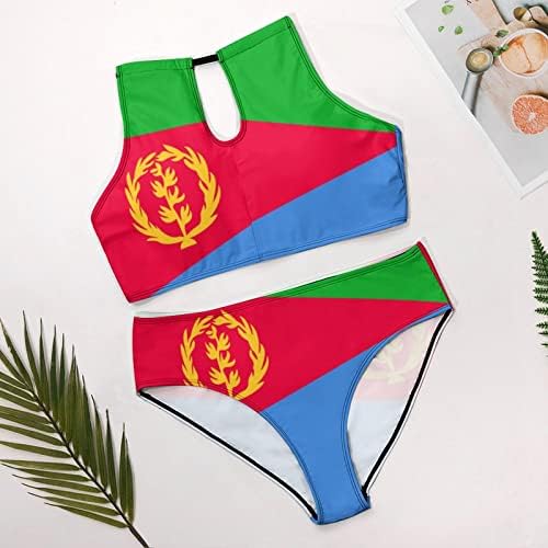 דגל של אריתריאה מודפס שני חלקים בגד ים סקסי ביקיני לנשים קיץ החוף