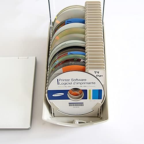 מארז תקליטור מטושטש, 50 קיבולת CD/DVD מחזיק אחסון נעילה נעימה מפלסטיק קשיח מארגן דיסק מגן קופסת תצוגה עם 2 מפתחות נעילה
