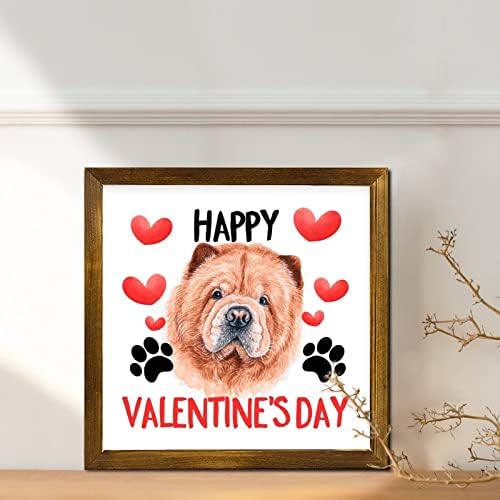 ולנטיין אדום לב חיות מחמד כלב עץ מסגרת קיר שלט קיר שמח כל כלבים כלבים מסגרת מסגרת מסגרת ברנזה בית כלבים ברנזה בית