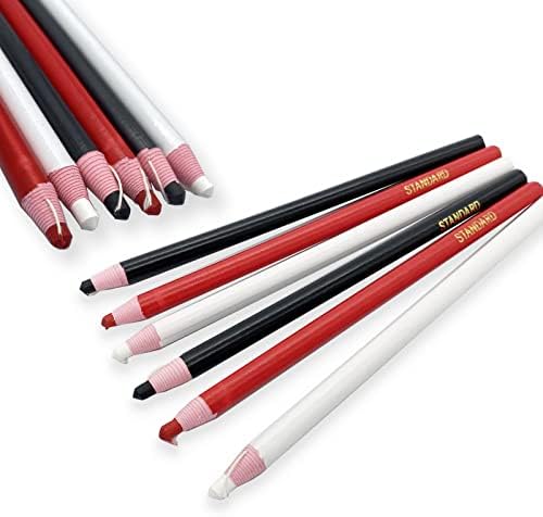 יוליקו סימן תפירה עיפרון 12 PCS לבן/שחור/אדום 3 צבעים בלתי נראים עפרונות בד נראים לניתוח לעור סימני חיתוך עור