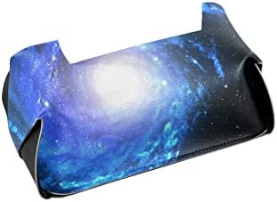 יקום גלקסי גלקסי כחול קופסת רקמות מכסה מחזיק תיבת רקמות עור מלבני עם מתקן רקמות פנים של ידית לחדר אמבטיה לחדר