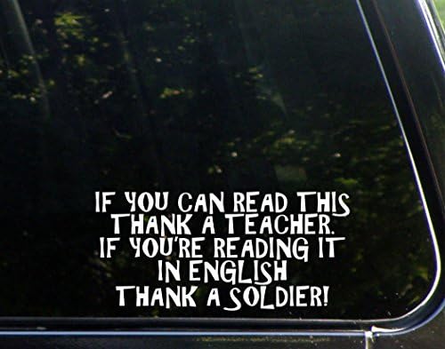 מדבקות תה מתוק אם אתה יכול לקרוא את זה תודה למורה אם אתה יכול לקרוא אותו באנגלית תודה לחייל - 8 x4 ויניל למות
