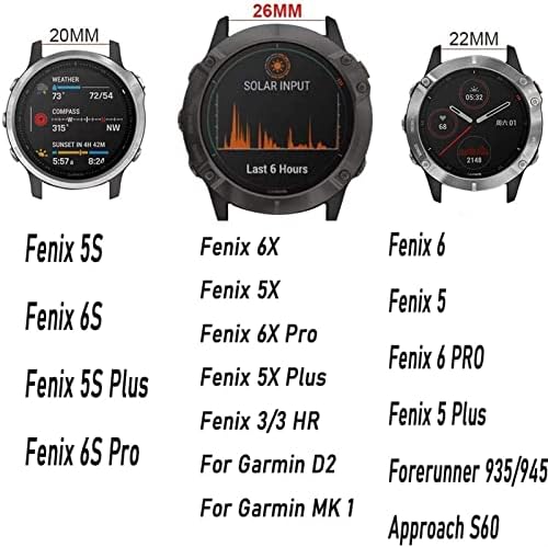 Dyizu נירוסטה 26 ממ 22 ממ מהיר שחרור מהיר של פס מפרקי כף היד עבור Garmin Fenix ​​6 6x Pro 5x 5 פלוס 3 שעות שעון רצועת