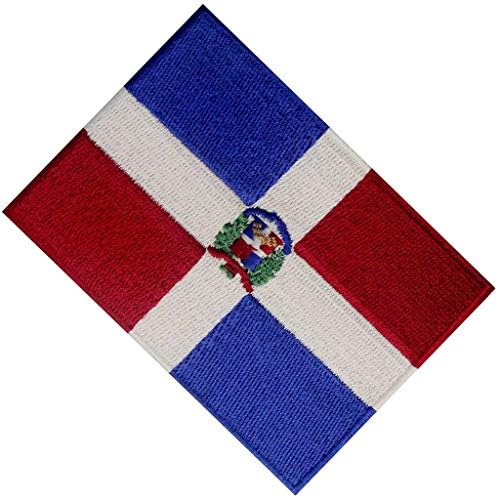 דגל הרפובליקה הדומיניקנית סמל רקום ברזל קריבי על תפירה על טלאי לאומי