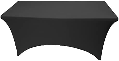 Gowinex 6 ft שולחן שולחן סטרץ שחור נמתח כיסוי שולחן אחורי פתוח לשולחן קיפול מלבני מלבני