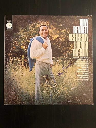 טוני בנט חתום חתימה - תקליט אלבום ויניל LP אתמול שמעתי את הגשם