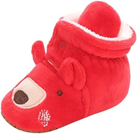 חג המולד תינוק כותנה מגפי כותנה חמה נעלי רך נוח תינוקות פעוט התחממות בית פעוט שמלת נעלי בנות