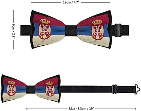 בציר סרבי דגל גברים של מראש קשור עניבות פרפר מתכוונן מודפס חידוש עניבה