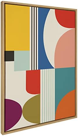 קייט ולורל סילבי אמצע המאה מודרני דפוס ממוסגר בד קיר אמנות על ידי רייצ ' ל לי של שלי חלום קיר, 28 על 38 טבעי, צבעוני מופשט אמנות