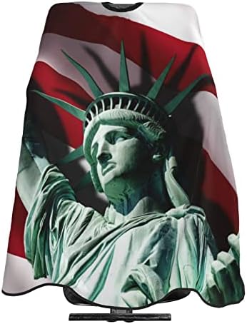 תספורת קייפ, דגל אמריקאי ופסל חירות לגברים נשים תספורת סינר כף שיער חיתוך שיער סטייליסט שמפו שמפו 55 x 66 ב