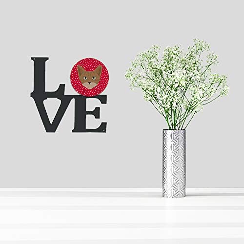 אוצרות קרוליין 5086 וולו אוסטרלי ערפל חתול אהבה מתכת קיר יצירות אמנות אהבה, אדום,