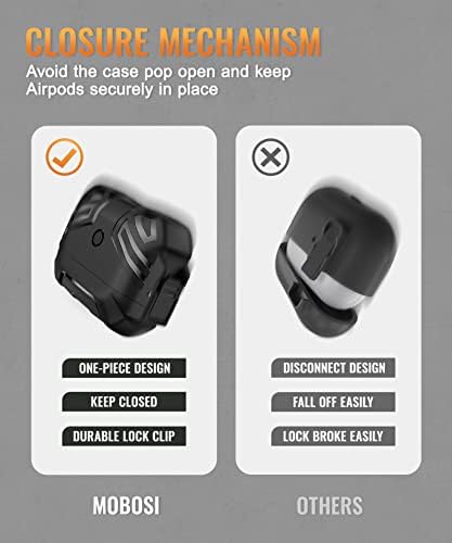 Mobosi for AirPods Pro Case עם Lock, כיסוי AirPod Pro Charice Chrice עם מחזיק מפתחות, עיצוב מקשה אחת מארז הגנה אטום-גוף