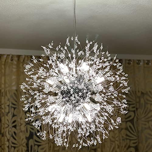Dandelion Dandelion Crystal Crystal נברשות 12 אור ואור תקרת LED לעומק לבן. 11.8 ）