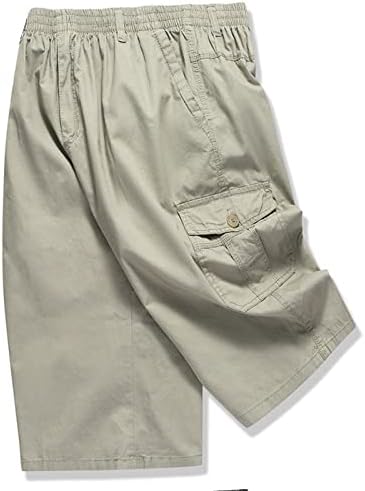 מכנסי מטען מזדמנים של גברים מזדמנים מכנסיים קצרים כותנה מותניים אלסטיות מתאימות קלאס