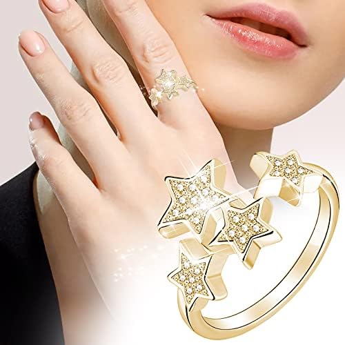 2023 חדש מלא יהלומי שלוש שורות זירקוניה טבעת לנשים פשוט תכשיטים פופולרי אביזרי לאישה חמוד תלבושות עבור בני נוער