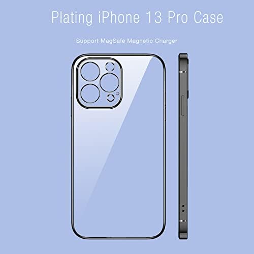 Lymoc תואם למקרה של iPhone 13 Pro Clear, ציפוי כיסוי פגוש iPhone Pro 13 מקרה שלב שני סרטים מסך עטיפות עדשות מלאות עבור iPhone