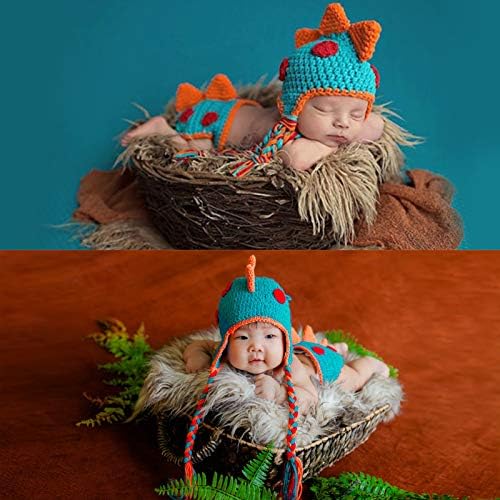 ספוקי 2 סטי יילוד סרוגה תלבושת עבור תינוק צילום נכס, בעבודת יד סרוג בעלי החיים בני תלבושות