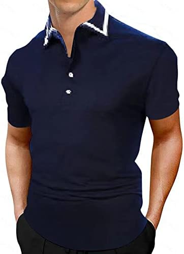 2023 חולצת אופנה לגברים חדשים שרוול מזדמן שרוול קצר חולצת גולף צבע בלוק כותנה כותנה שלד עליון