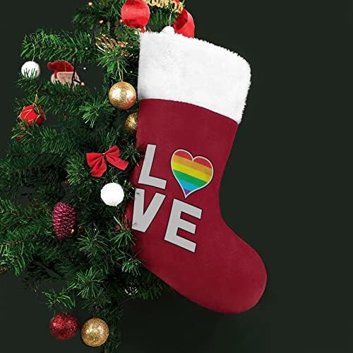 אהבה הומוסקסואלית לב קשת לחג המולד תליה גרב גרב סנטה חמוד לקישוטים לחג המולד מתנות קישוטים