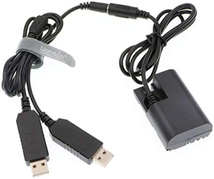 Uonecn מתאם כוח USB כפול עבור Canon LP-E6 סוללת דמה מחלפת מפועלת לחלוטין עבור EOS 5D Mark II, 5D Mark III, 5D