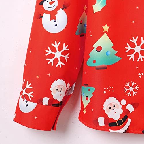 כפתור חג המולד של XXBR חולצות למטה לגברים, 2022 חג המולד של גברים סנטה קלאוס הדפס חולצה הוואי חולצה שרוול ארוך חולצות גרפיות