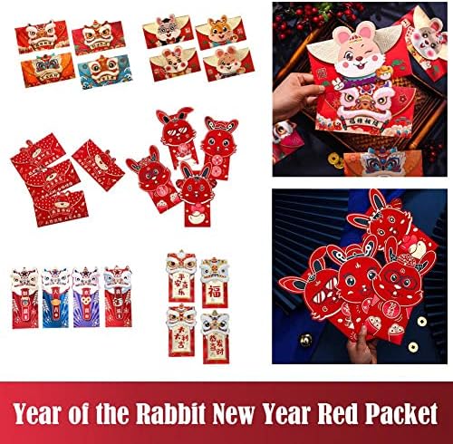 טלוייר אדום מעטפות חמוד ארנב הונגבאו עבור 2023 חדש שנה אביב פסטיבל הסיני חדש שנה אדום כיסי מזל כסף מנות קריקטורה
