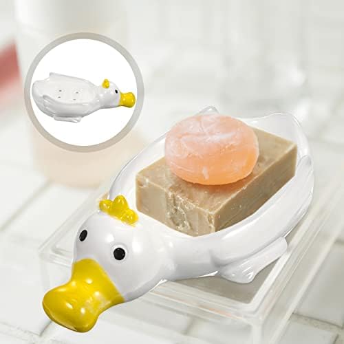 מחזיק סבון מקלחת מחזיק סבון מקלחת מחזיק סבון קרמיקה קרמיקה סבון בעלי חיים עצמאי מחזיק סבון עצמאי מתלה סבון צורה של ברווז